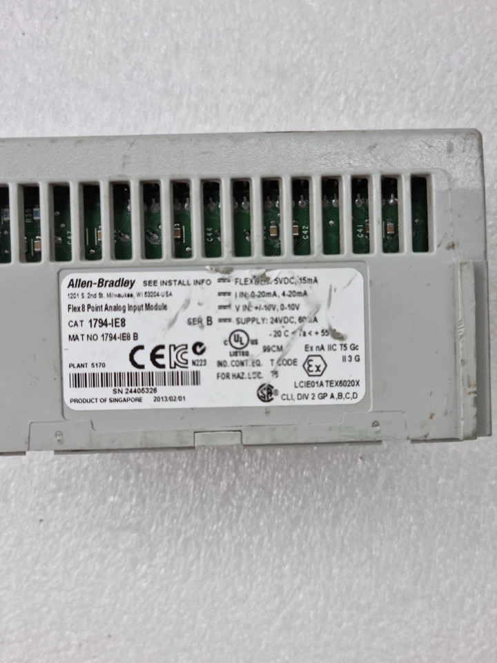 ALLEN BRADLEY 1794-IE8 B SER B FLEX IO ANALOG INPUT MODULE 1794IE8